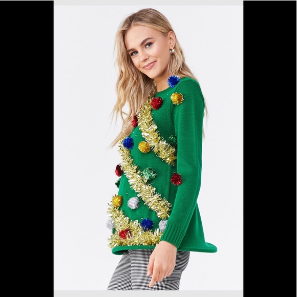 Christmas tree sweater dress sz S. See note about lights - Picture 3 of 5